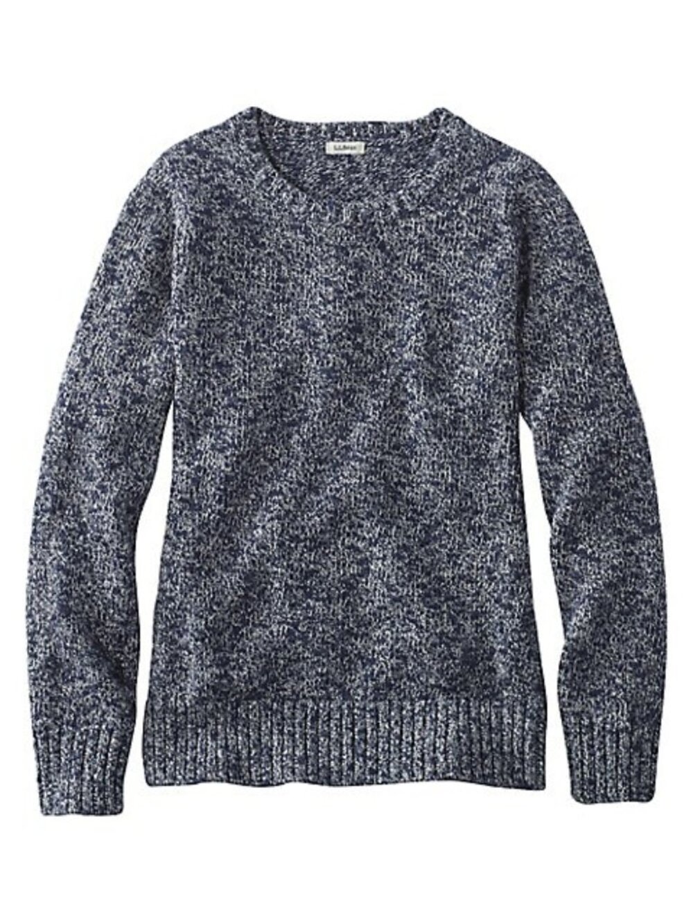LL Bean Navy & White Cotton Sweater – 100% Cotton, Soft & Comfortable